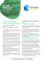 Tax planning for residential landlords